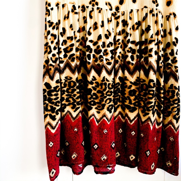 MINKPINK eclectic leopard mini dress scoop neck - Picture 3 of 3